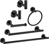 Ensemble de matériel de salle de bain en acier inoxydable 304, 60 cm, argent brossé, ensemble de salle de bain 6 pièces, ensemble de salle de bain mural pour hôtel