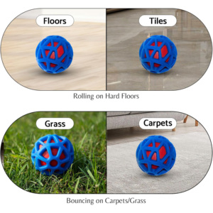 Nuovi Arrivi: Palla Giocattolo Blu in Gomma per Cani, Lussuosa e Interattiva per Interni - Product Image 4