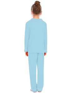 New Style Kinder pyjamas <span class=keywords><strong>Kids</strong></span> Plain Color Modal Pyjamas <span class=keywords><strong>Sets</strong></span> Kinder LONG Sleeves Nachtwäsche für den Sommer - Product Image 2