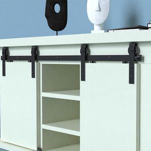 ECH <b>Sliding</b> Barn Door Hardware Wood Door Closet Cabinet Track Kit Mini Bent - Product Image 4
