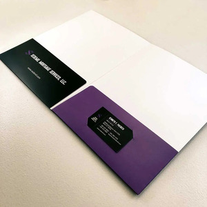 Tamaño personalizado Laminación a prueba de arañazos Ranura para tarjeta Archivo de papel Documento En relieve Debossed Carpeta de presentación comercial - Product Image 6