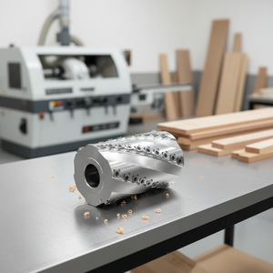 Tête de coupe spirale professionnelle pour machines à bois, tête de dégauchisseuse hélicoïdale avec lames TCT indexables pour une finition lisse - Product Image 1
