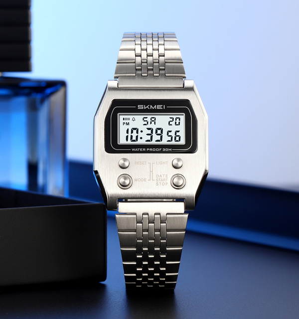 Original SKMEI Factory 2460 Multifunctional Digital Watch Men Big Size Stainless Steel 30M Waterproof Analog Digital Sport Watch