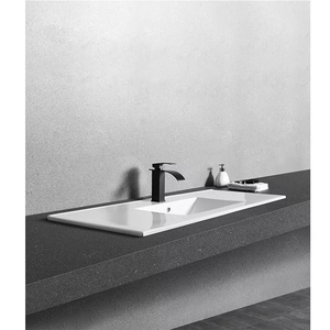 New arrival high quality cheap price single solid surfaces thin edge ceramic cabinet wash basin