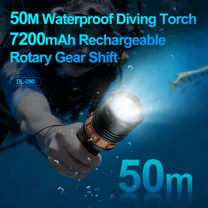 26800 Lithium Large Battery Diving Flashlight P70 LED High Bright Bead Push Button <b>Switch</b> IP68 <b>Waterproof</b> 1000M+ Beam Dive <b>Light</b> - Product Image 2