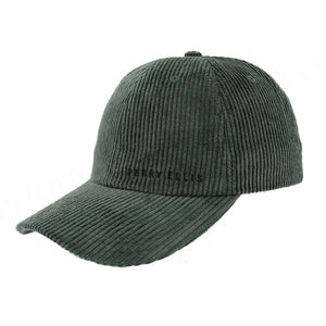 Venta al por mayor de alta calidad 6 paneles estructurados gorras de béisbol de pana en blanco hebilla de metal Cierre trasero logotipo personalizado sombreros deportivos lisos - Product Image 4