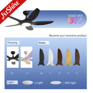 1stshine LED ventilateur de plafond noir 5 pales 48 pouces smart ventilateur de plafond avec télécommande et APP - Product Image 4