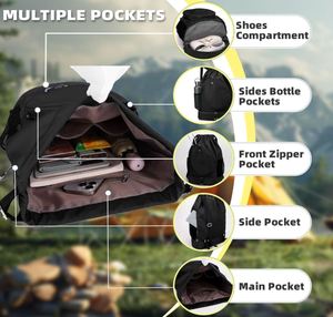 Sports <b>Drawstring</b> <b>Backpack</b>, Badminton Gym Bag Holds 2 Rackets with Shoe Compartment - Product Image 2