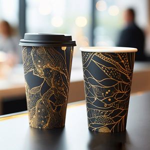 Wholesale 8/12/16oz <b>Disposable</b> Hot Drink Coffee Juice Bubble Tea Paper <b>Cups</b> Custom Paper <b>Cup</b> with Lids - Product Image 1