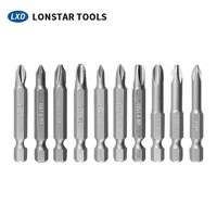 Jeu d'embouts de tournevis en acier multi-usages de 50 mm, embouts magnétiques Phillips et Torx avec placage naturel/nickel pour l'entretien des machines
