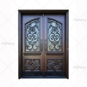 Puerta Principal de Hierro Forjado, Puerta Doble de Entrada Exterior para Casa (usada), Puerta de Seguridad de Acero - Product Image 5