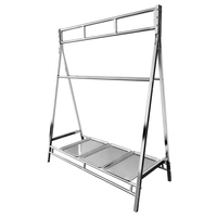 Support de suspension à 3 tringles en acier inoxydable 201 poli pour viande, capacité de charge 300 kg, présentoir pour canard rôti, jambon, tube épais