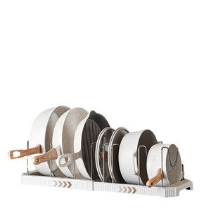 Telescopic Dish <b>Rack</b> Expandable Cookware Storage <b>Rack</b> For Kitchen Countertop <b>Plate</b> Pot Lid Organizer - Product Image 5