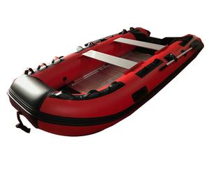 قارب كاياك قابل للنفخ من البي في سي مع محرك خارجي - سعة 6-8 أشخاص بقاع صلب للإنقاذ في حالات الطوارئ والتحكم في الفيضانات - Product Image 5