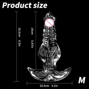 Plug anal transparent à texture cristalline, en silicone souple, réaliste, pour stimulation vaginale et anale, massage de la prostate, hommes et femmes - Product Image 2