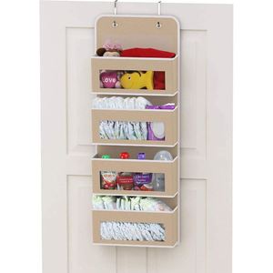 Over Door/<b>Wall</b> <b>Mount</b> 4-Tier Clear Window Pocket Multifunction Storage <b>Shelf</b> Gray Hanging Waterproof PVC Foldable (1 Pack-Grey) - Product Image 2