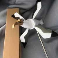 Tourniquet à vent métallique pour jardin, mouette, oiseau volant, ornement cinétique sur piquet, décoration artistique pour extérieur, cour, patio, pelouse