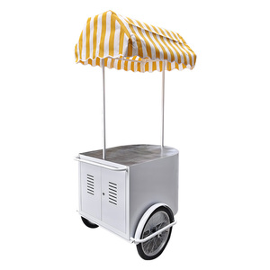 รถเข็นขายอาหารเคลื่อนที่ขนาดเล็ก ทำจากสแตนเลส พร้อมระบบติดตาม GPS สำหรับขายกาแฟ โดนัท ขนม และอื่นๆ พร้อมอุปกรณ์ทำอาหาร - Product Image 1