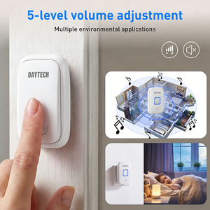 Timbre de timbre inalámbrico autoalimentado de Daytech, timbre de <span class=keywords><strong>puerta</strong></span> fuerte portátil con función impermeable para uso familiar, fácil instalación - Product Image 3