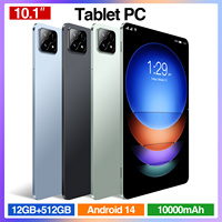 Yeni 10.1\" Pad6s Android 14 Tablet 10000mAh Pil 12GB RAM 512GB ROM Çift Ön/Arka Kameralar 5G WiFi Hızlı MTK 4G