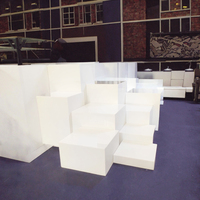 Support de présentation alimentaire en acrylique blanc de qualité supérieure, 5 côtés, avec cubes, supports de présentation alimentaire en acrylique de qualité supérieure, boîtes