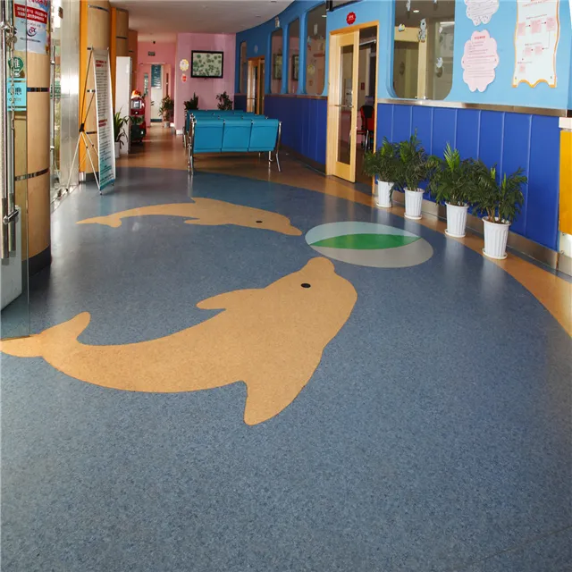 Children's cartoon pattern school plastic pvc flooring for kindergarten