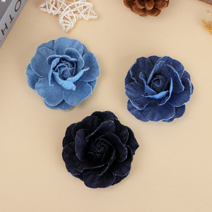 Denim Camellia <b>Flowers</b> 7.5cm Hair Accessories Clothing Decorations Fresh <b>Sweet</b> Style - Product Image 2