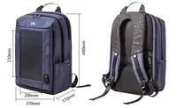Mavi büyük kapasiteli 35L 10W laptop çantası güneş sırt çantası ile GÜNEŞ PANELI