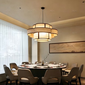 New Chinese Style Chandelier 60cm 80cm Round Energy Saving E27 Six Head <b>Dining</b> Room <b>Light</b> - Product Image 2