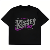Transfert thermique personnalisé Bling Kisses avec strass pour T-shirt