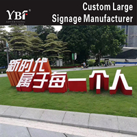 YBF Paslanmaz Çelik Peyzaj Tabelası Reklam Panosu (Model JG SIGN)-Parklar, Sergi Salonları, Oteller ve Dış Mekanlar için Özel Ölçü