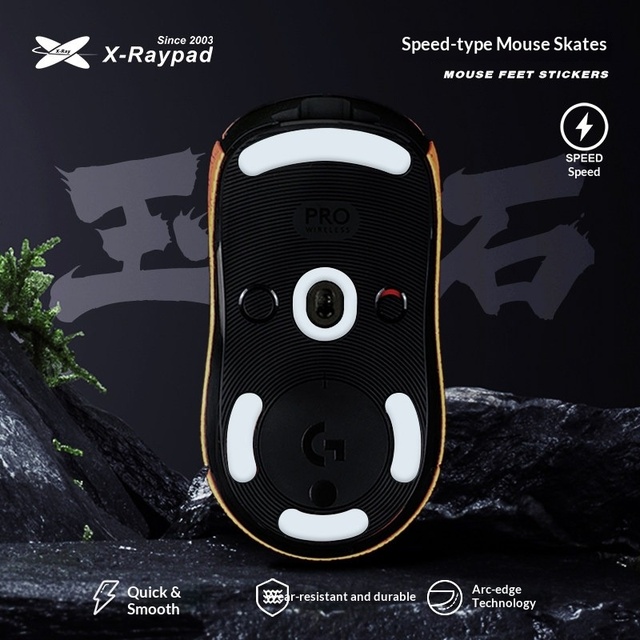 X-Raypad Jade Arc Shape Wear Resistant Speed Glide Universal 6.5mm 40Pcs Replacement Feet Fit GPW Viper Gaming Mouse Skates