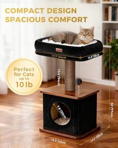 Arbre à <span class=keywords><strong>chat</strong></span> moderne, durable et élégant, conçu pour les chats d'intérieur, parfaitement conçu dans le style loft <span class=keywords><strong>nordique</strong></span>, tour à <span class=keywords><strong>chat</strong></span> en bois - Product Image 2