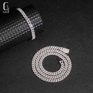USA Lagerbestand 6mm Miami Cuban Link Silber 925 Rhodium-Plattierte Kubanische Kette Moissanit-Kette GRA Modeketten Halsketten für Männer und Frauen - Product Image 2