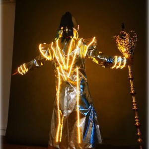 LED Silver PU Costumes GlowRobe Vin <span class=keywords><strong>Champagne</strong></span> Service Stage Performance Costume Costume pour Bar Night Club Party - Product Image 5