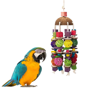 Coco rios De Aves kuşlar oyuncaklar Coco kabuk kuş oyuncaklar ahşap Pet ahşap kuş kafesi için oyuncak <span class=keywords><strong>stand</strong></span>ı - Product Image 1