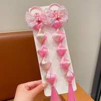 Nouveaux accessoires pour cheveux de dessin animé, nœud papillon, paillettes, plastique/résine, perruque à tresse à bulles Pinkie Pie, super irisé, petit élastique pour cheveux de fête