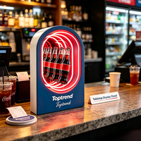 Panneau de table personnalisé avec miroir infini, boîte lumineuse en acrylique LED néon pour la décoration de bar, café, bureau