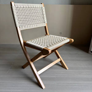 Sedia pieghevole in legno massello sedia evento matrimonio sedie in legno intrecciato corda pieghevole sedia - Product Image 2