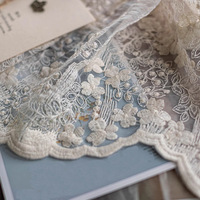 Nappe en dentelle française vintage à bord festonné pour mariage, nappes blanches brodées les plus vendues pour événements, rectangulaires
