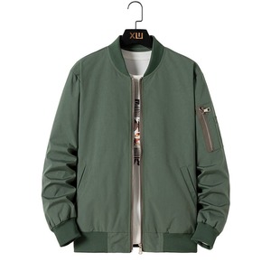 Chaqueta de bombardero táctica en blanco con cremallera para hombre, ropa de calle, chaqueta de piloto de vuelo con estampado bordado personalizado - Product Image 5