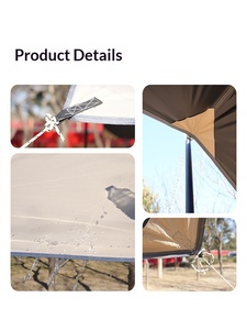 Outdoor Camping Sunshade Waterproof Black Canopy With Thickened <b>Sunscreen</b> Coating, Rainproof Large Camping Canopy 3*4 Vinyl Cano - Product Image 3