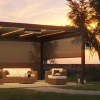 Système de couverture de pergola en aluminium bioclimatique automatique pour extérieur, imperméable, avec toit à lames orientables thermolaquées pour balcon