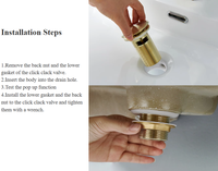 Válvula Click Clack para Lavabo de Baño, Filtro de Lavabo de Latón G1-1/4'', Tapón de Drenaje de Ducha Cromado, Desagüe Pop-Up para Lavabo