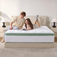 Matelas Queen COSTFULL 12 pouces hybride mousse à mémoire de forme et ressorts ensachés, fermeté moyenne, design moderne, garantie 10 ans, durable, pour école