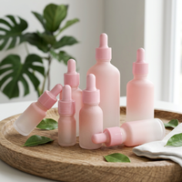 Flasche Tropfflasche Mattiertes Glas Farbverlauf Rosa Pipettenflasche 15 ml 30 ml 50 ml 100 ml Verpackung