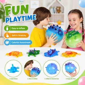 Jouet gonflable dinosaure en gros pour enfants, jeu amusant de respiration avec ballon animal pour fêtes, cadeaux et activités de plein air - Product Image 5
