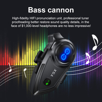 Casque de moto Y5X avec interphone de groupe, communication audio 4 voies, écouteurs Bluetooth, intercom, mixage audio pour la conduite