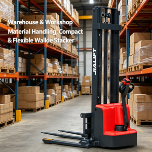Transpalette Électrique Autoporté de 1,3 Tonne avec Hauteur de Levage de 1,6 à 3,5 m et Moteur DC pour la Manutention de Palettes en Entrepôts et Ateliers - Product Image 4