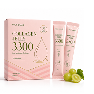 Bâtonnets de gelée de collagène à faible poids moléculaire saveur raisin 3300mg de collagène par bâtonnet Supplément beauté faible en calories <span class=keywords><strong>pour</strong></span> une peau éclatante et lisse - Product Image 1